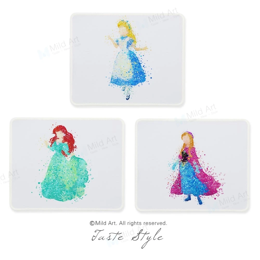 

Watercolor Abstract Princess Fairy Figure Cartoon Anime Pop Movie Custom Prints Girl Gift PC Gaming Computer Mouse Pads Mats Set