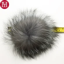 16 см настоящие серебряные помпоны из лисьего меха, роскошные меховые шарики из натурального меха, помпоны для сумок, шапок, шапок, шарфов, перчаток, прикрепляются на застежке