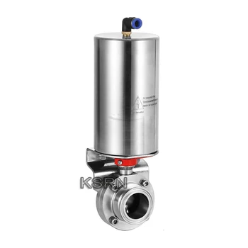 

3/4" Tri Clamp Sanitary Butterfly Valve With Pneumatic Actuator Clamp,DN 19MM Corrosion Resistance Vertical Butterfly Valve