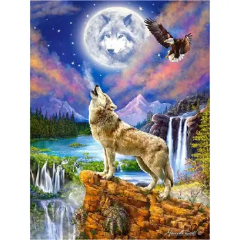 

Handicraft mosaic Diamond painting Wolf, eagle square drill rhinestone cross stitch diamond embroidery pattern Home decorative