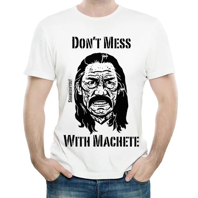 Machete T Shirt Casual Mens Fashion Short Sleeve Movie Machete Logo T