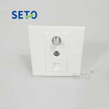 SeTo 86 Тип F головка цифрового ТВ разъем+ RJ45 Cat6 сеть+ ТВ Тел настенная пластина гнездо Keystone Лицевая панель
