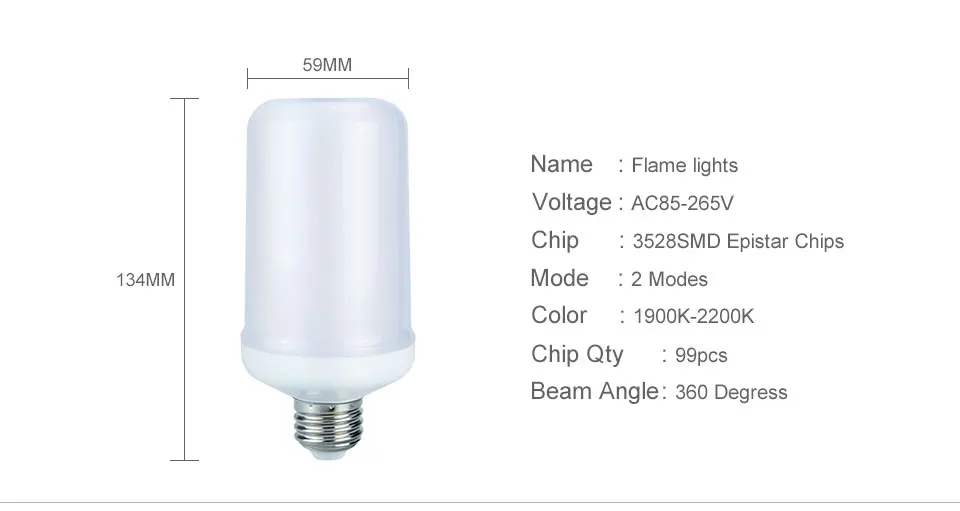 Оригинальные светильники лампы динамический эффект пламени светодиодная лампочка 110 В 220 В E27 моделирование горение мерцания Фонари