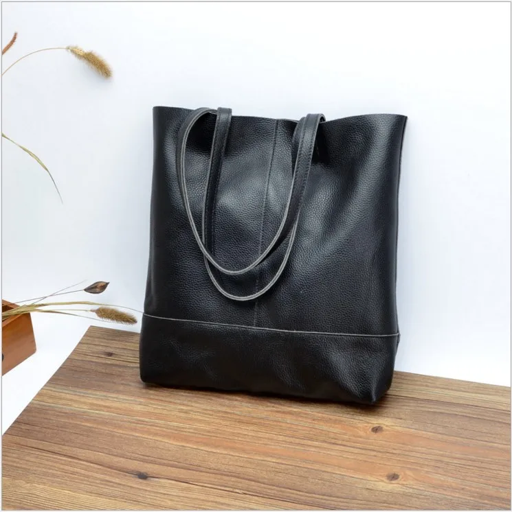 2017 New bag Black women shoulder Bags Genuine leather handbag carry on bags