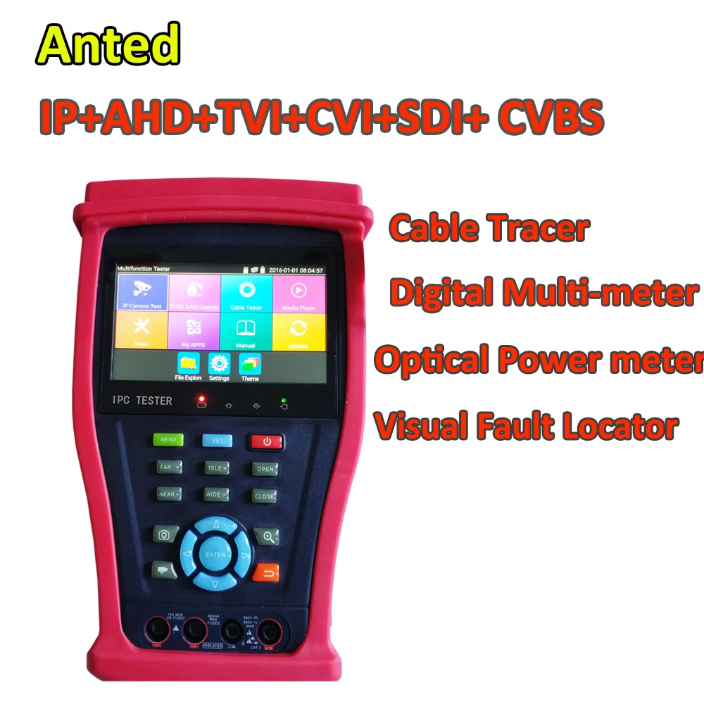 4 3 IP + AHD TVI CVI SDI CCTV тестер монитор HDMI IN H.265 4K оптический измеритель мощности