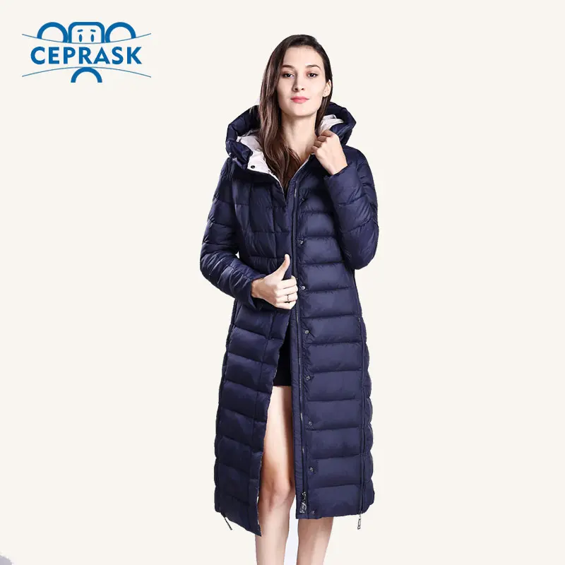 CEPRASK 2016 New Winter Jacket Women Plus Size X-Long Fashionable Women's Winter Coat Hooded High Quality Warm Down Jacket Parka