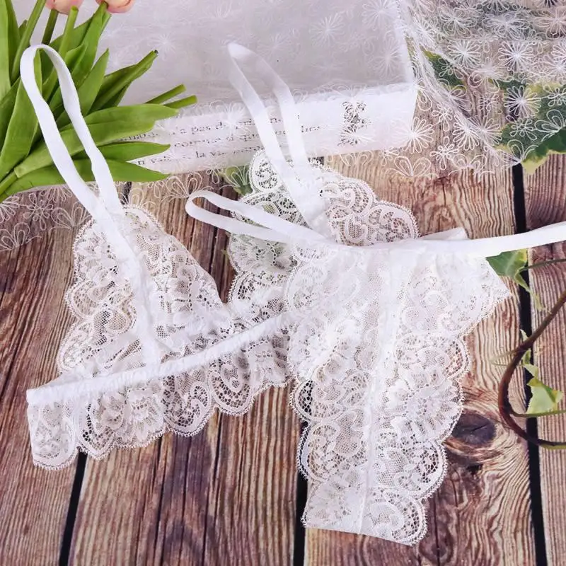 2019 Fashion New Plus Size Women Sexy Bra Set Intimates Embroidery 3/4 Cup Lingerie Thin Temptation And Panty Sets Black Lace