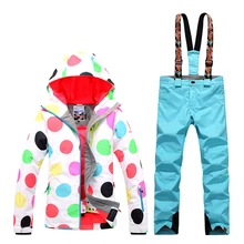 GsouSnow зимние женские лыжные костюмы ветронепроницаемая Водонепроницаемая теплая белая костюм для скалолазания аварийная одежда Одиночная и двойная доска