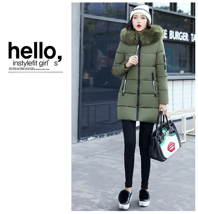 Women Parkas Long Coats Army Green Overcoat Female Winter Hooded Cotton Coats Woman Jackets 2018 New Clothing LZ975 (15)