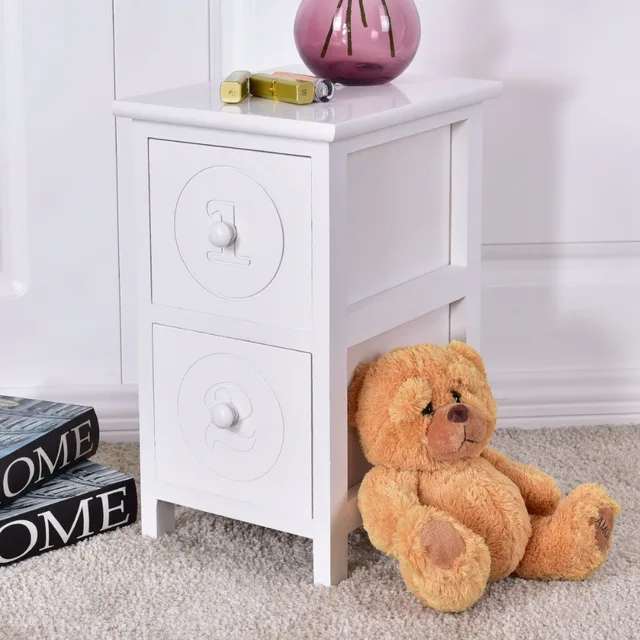 Giantex White Wooden Bedside Table Bedroom Furniture Modern Giantex White Wooden Bedside Table Bedroom Furniture Modern Nightstand Cabinet With 2 Storage Drawers End Tables