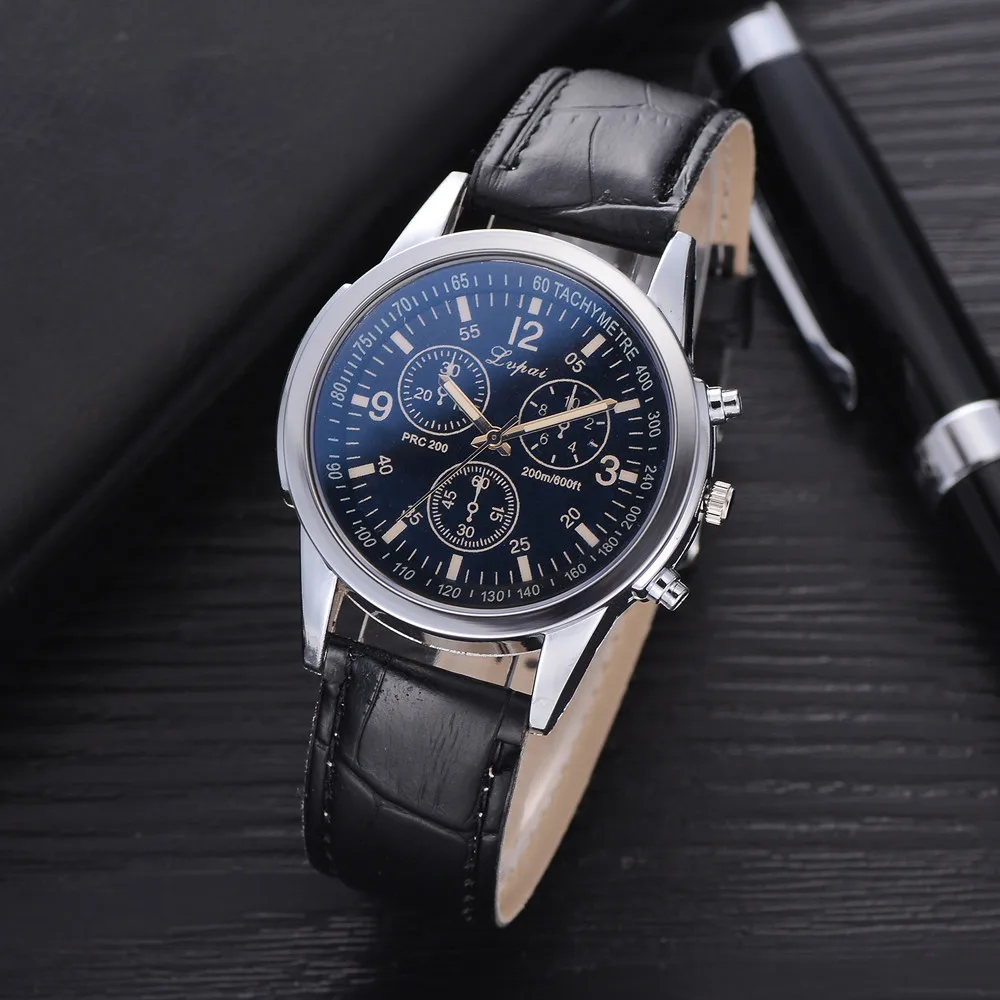Lvpai Casual Quartz Leather Band Watch Analog Wrist Watch Grain leather three-eye watch For 2018 Ladies Fashion Clock