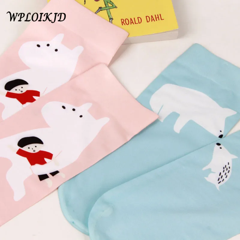 [WPLOIKJD] забавные носки с рисунками животных Meias Kawaii тонкие милые носки с 3D принтом мопса женские носки Sokken Calcetines Mujer
