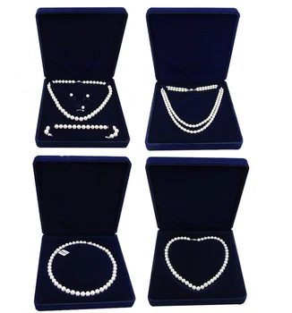 

19x19x4cm velvet jewelry box long pearl necklace box gift box for strings necklace jewelry packaging