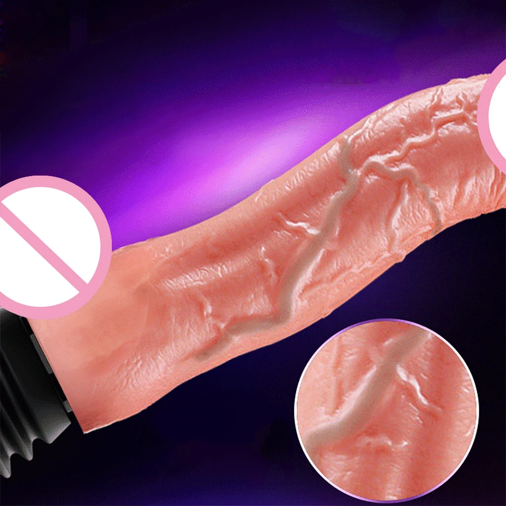 Automatic Telescopic Vibrating Dildo Female Masturbator 7 Modes Heating Thrusting Realistic Penis Vibrator Sex Product For Woman