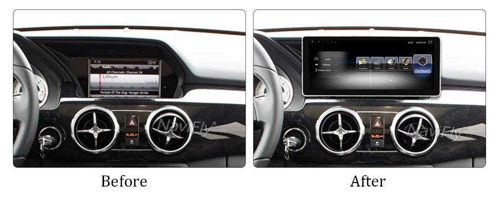 Navifly 10,25 дюймов 3 ГБ+ 32 ГБ, Android 7,1 Автомобильный видео аудио gps навигации мультимедийный плеер для Mercedes Benz GLK X204 2013