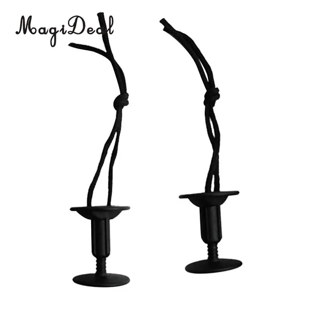 MagiDeal Hot Sale 2Pcs Black Surfboard Leash Plug With Cord 50mm for Outdoor Kayak Canoe Surfing Fishing Water Sports