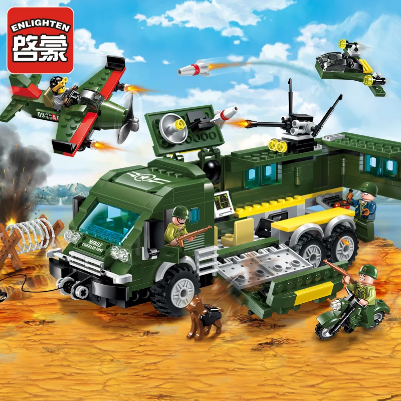  Enlighten Building Block Military Battle Army Land Force Special Assignment Gun Battle 3 Figures 20