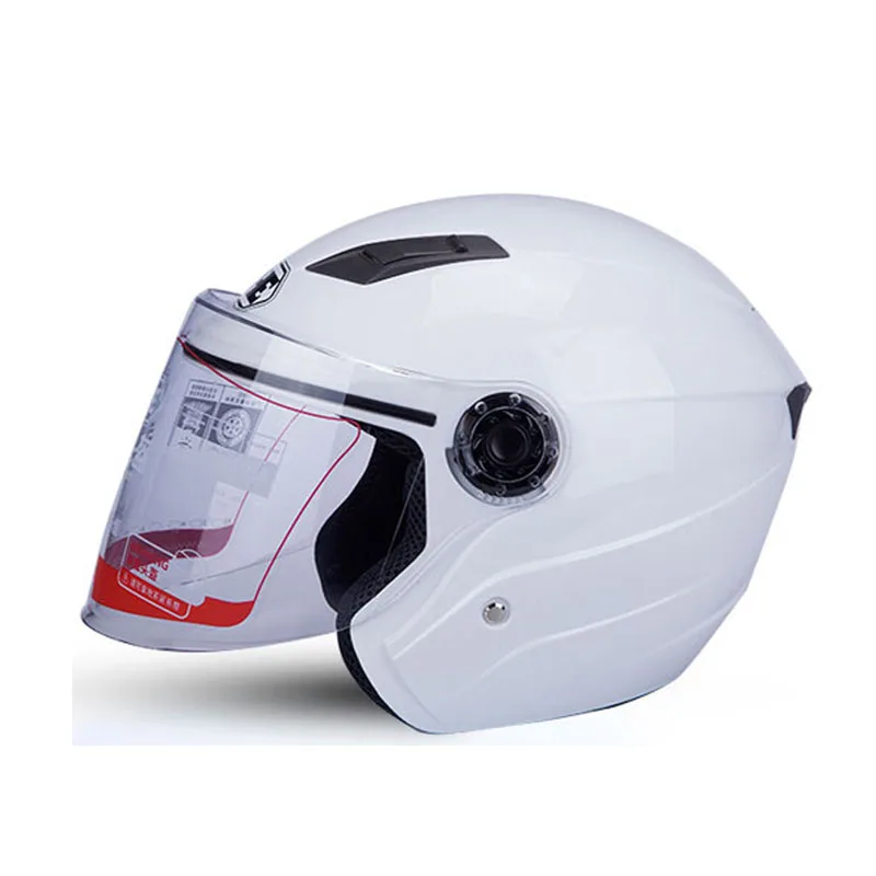 Матовый черный мотоцикл половина лица YOHE 837 Шлемы, прохладное лето мотоцикл электрический велосипед головной убор защитный шлем - Цвет: Bright white