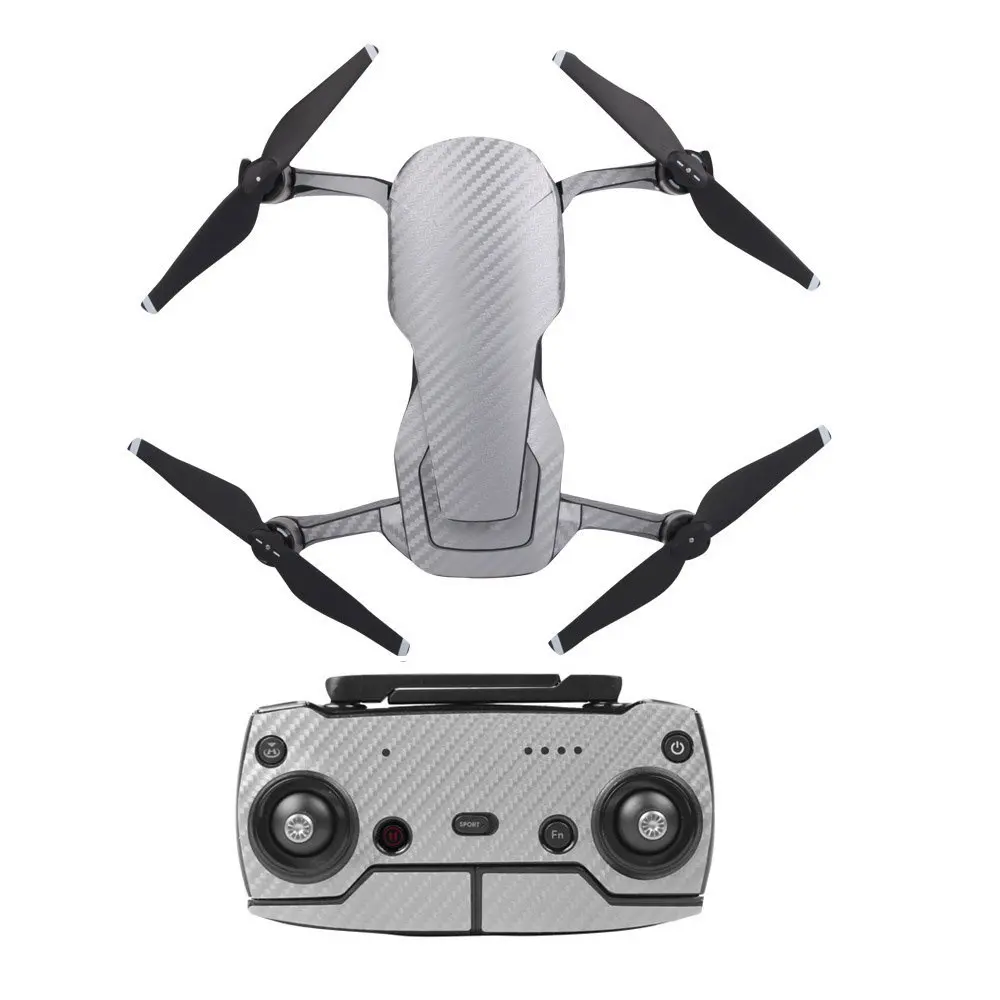 Серебристая углеволоконная водонепроницаемая ПВХ Наклейка на кожу для DJI MAVIC Air