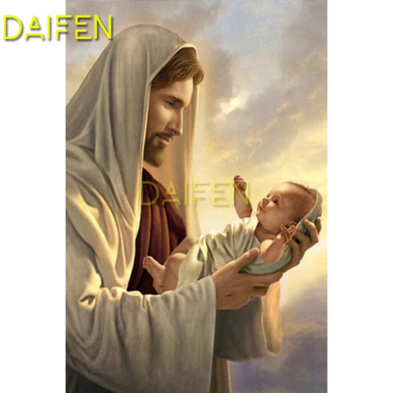 

Full Square Diamond embroidery Cross stitch god Jesus with baby love peace DIY Diamond mosaic Full Round Diamond painting hope