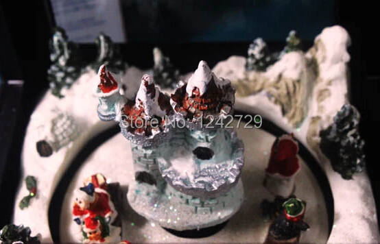 font b Music b font font b Box b font Wooden Santa Claus rotate snow