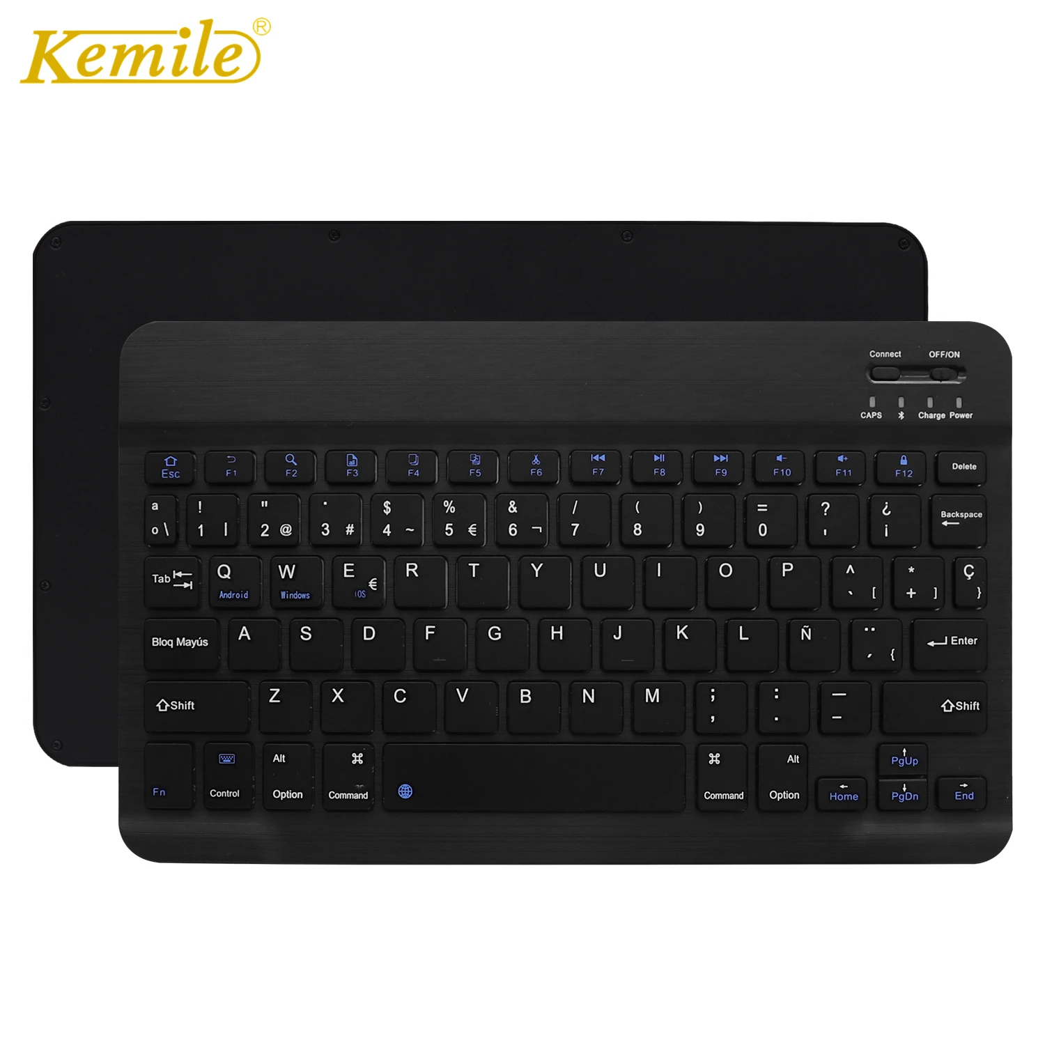 Ultra Slim Aluminum Wireless Bluetooth Spanish font b Keyboard b font For IOS Android Tablet PC