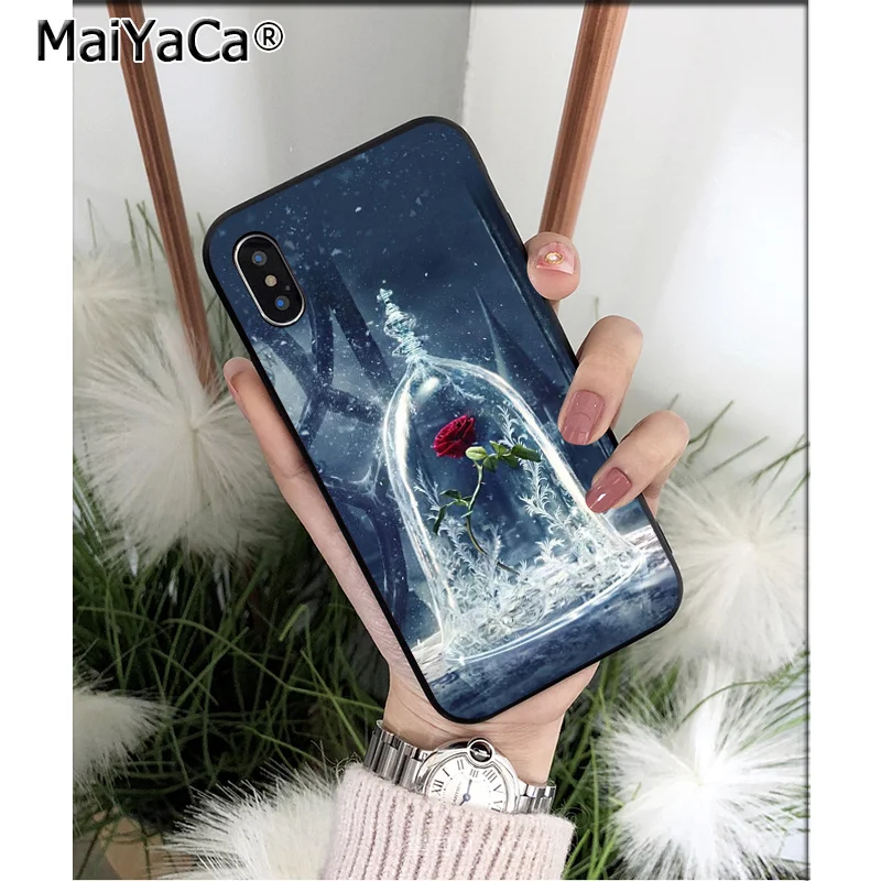 Мягкий силиконовый чехол для телефона MaiYaCa Beauty And The Beast Rose из ТПУ Apple iPhone 8 7 6 6S Plus X XS