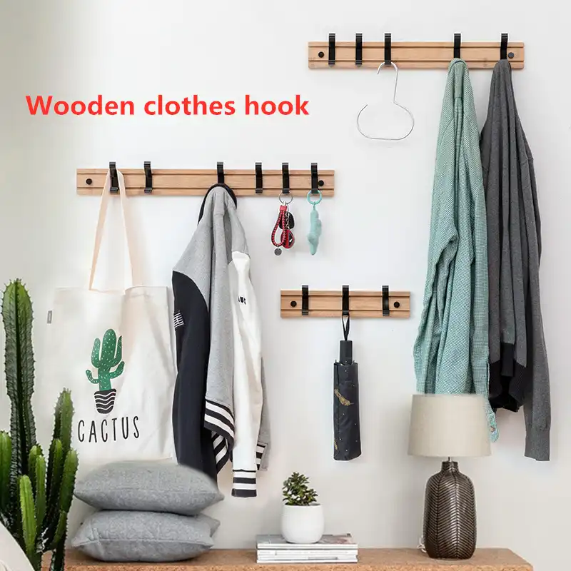 Nordic Fashion Style Bedroom Furniture Coat Rack Clothes Hanger Hooks Living Room Closet Wooden Hat Racks Coat Hanger Wall Hook