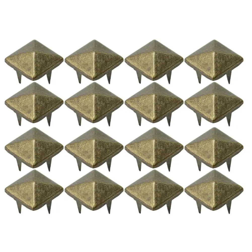 

100Pcs/Lot Punk Rock Bronze 10mm Pyramid Studs Nailheads Rivets Spikes For Leathercraft DIY Clothes Shoes Bags Decoration