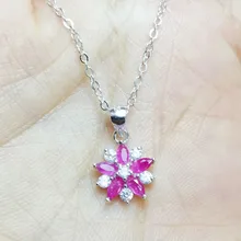 Натуральная подвеска с рубином 925 серебро натуральный настоящий рубин ювелирные изделия 0.15ct* 5 шт драгоценный камень# T19010802