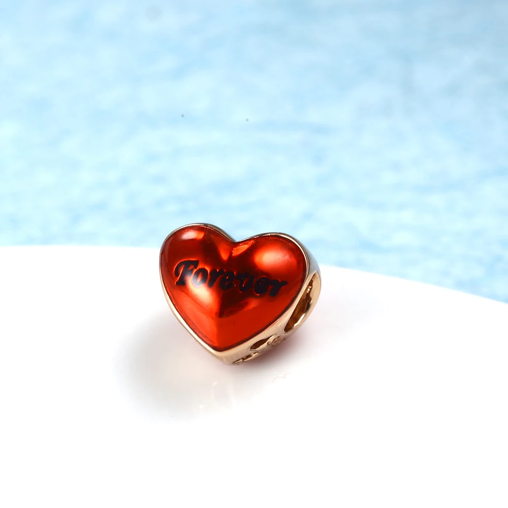 RainMarch Fits Pandora Charms Bracelets Original 925 Silver Charms Wholesale Red Heart Beads Women Jewelry Making Dropshipping (5)