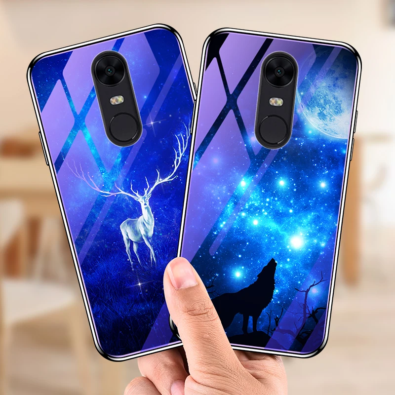 Plating Blue Ray Case For Xiaomi Redmi Note 5 Pro Plus S2 6 6A Cover Tempered Glass Bumper Shell | Мобильные телефоны и