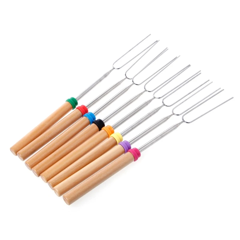 Stainless Steel BBQ Marshmallow Roasting Sticks Extending Roaster Telescoping Y1QB - Цвет: Random Delivery