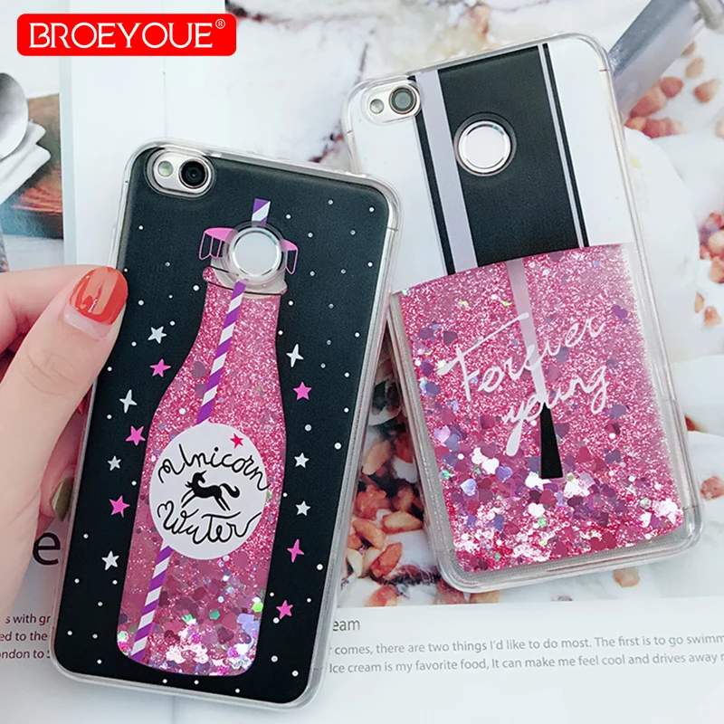 

Luxury Phone Case For Xiaomi Redmi 5 Plus 4X 5A 4A S2 Note 4 4X 5 Pro For Xiaomi 8 6X Dynamic Quicksand Glitter Liquid Covers