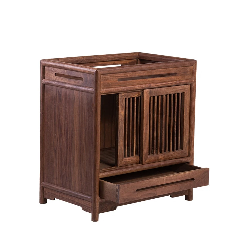 Луи Мода китайский чайный шкаф сторона твердой древесины Северной из американского черного ореха мебель сторона низкая