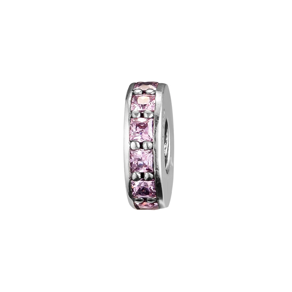Fits For Pandora Bracelets Eternity Charms with Blush Pink Crystal 100% 925 Sterling Silver Beads Free Shipping | Украшения и