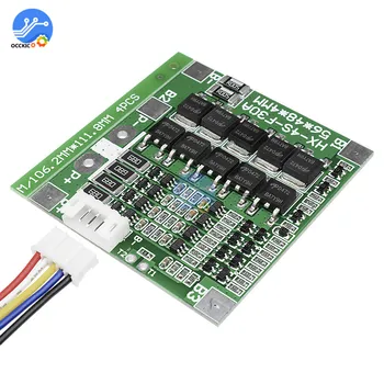 

BMS 4S 14.8V 30A 18650 Lithium Battery Charge Protection Board 18650 Balancer Power Bank Equalizer Board With Wire