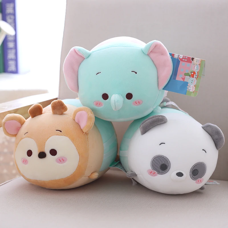 

Candice guo! super cute plush toy cartoon giraffe deer panda cat elephant hippo fox soft nano doll birthday Christmas gift 1pc