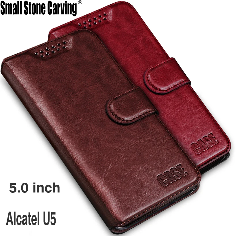 

For Alcatel U5 Case 5.0" Luxury Wallet PU Leather Back Cover Phone Case For Alcatel U5 5047D 5047Y Case Flip Protective