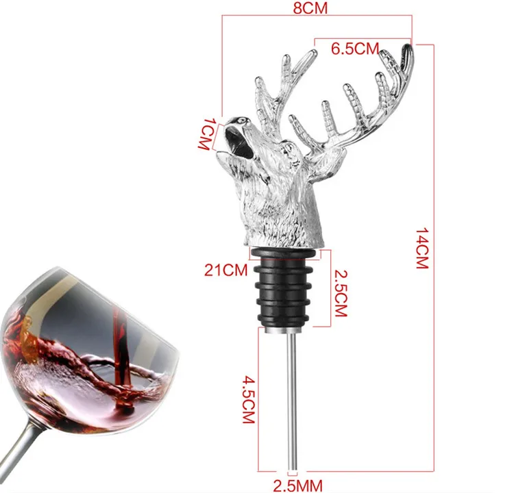 Высококачественные металлические винные палочки с головой оленя, уникальные винные палочки с медведем, пробки для винных бутылок, винные аэраторы, барные инструменты, кухонные аксессуары