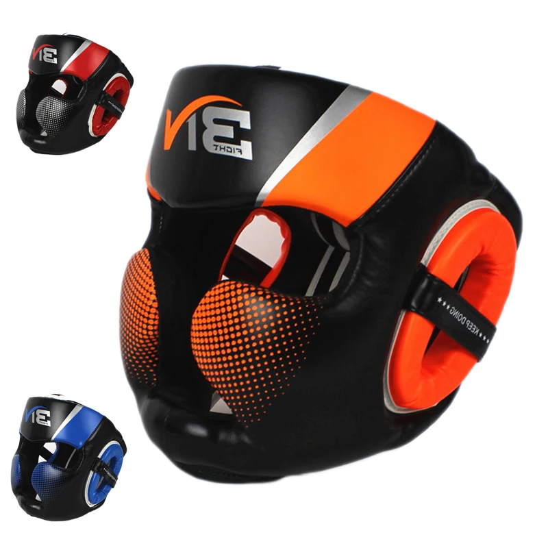 

Boxing helmet Closed type boxing head guard Sparring MMA Muay Thai kick brace Head protection head gear unisex headpiece
