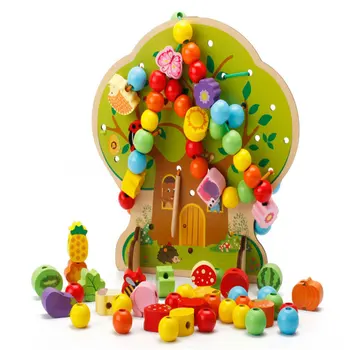 

Puzzle Montessori Educational Wooden Toys Tree Bead Wooden Toys For ChildrenDrop Shipping DX52