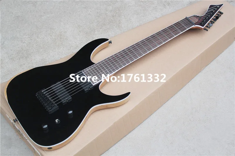 

Rosewood fingerboard 24 frets 8 strings glossy black electric guitar with ASH wood body,guitar can be made as your request