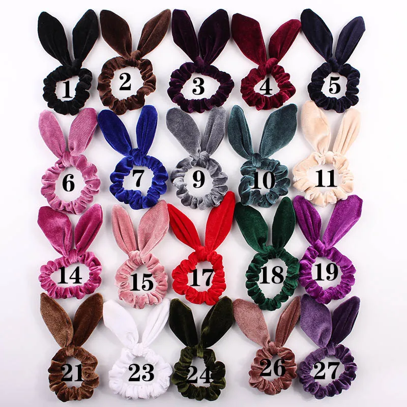 New Fashion Women Headbands Casual Solid Hair Bands Brand Colorful Polyester Elastic Hairband Rabbit Ears Hair Rope Ring