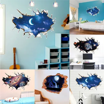 

DIY Wall Stickers 3D galaxy space Removable Art Wallpaper Decal Mural Home Wall Decoration
