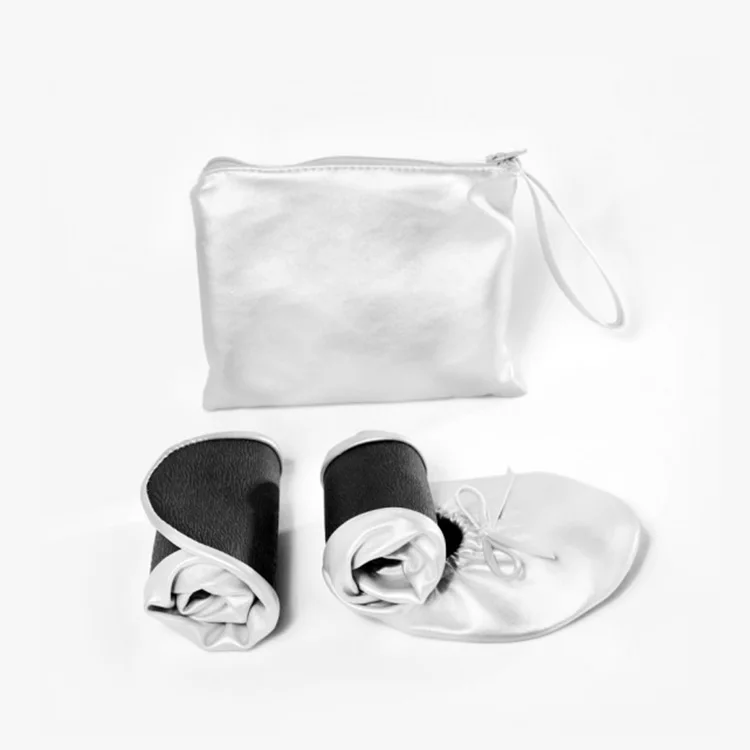 

Free shipping ! White Women Gender and velvet Insole Material wedding folding shoes for guest gift