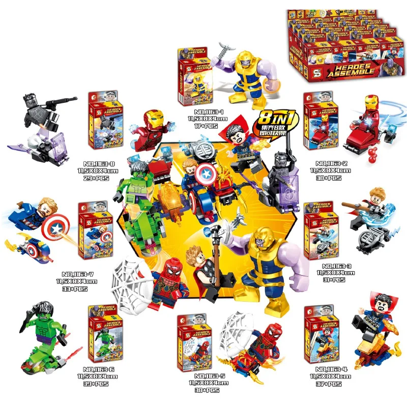 

Legoings Avengers Captain Marvel Endgame Thanos War Machine Guardians Of Galaxy Spiderman Iron Man Figures Building Blocks Toys