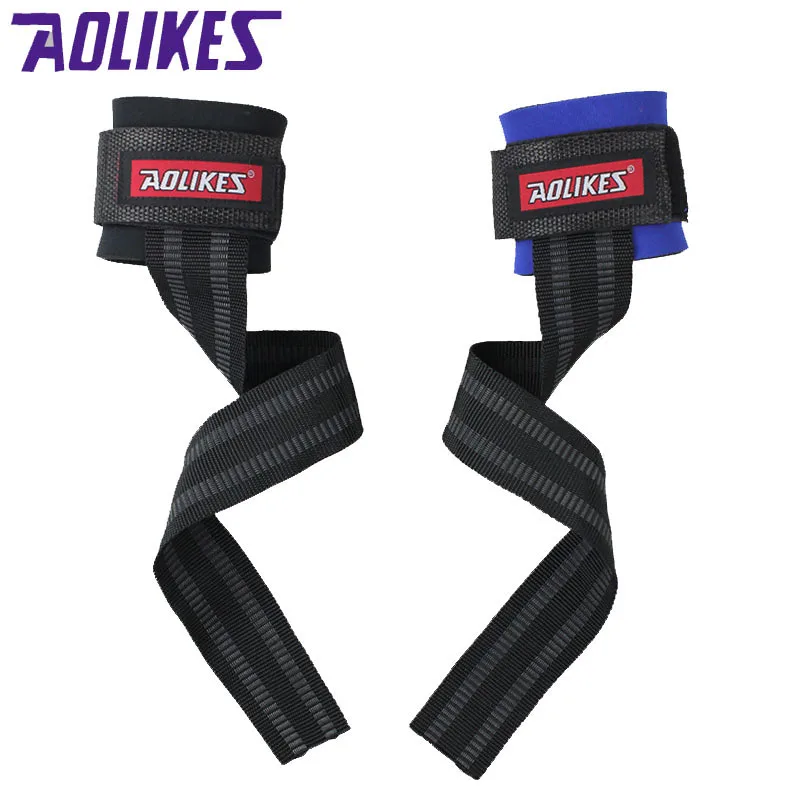 AOLIKES 1 Pair Gym Sport Wristband Fitness Dumbbells Training Wrist Support Straps Wraps With Hand Power Bands Horizontal Bar