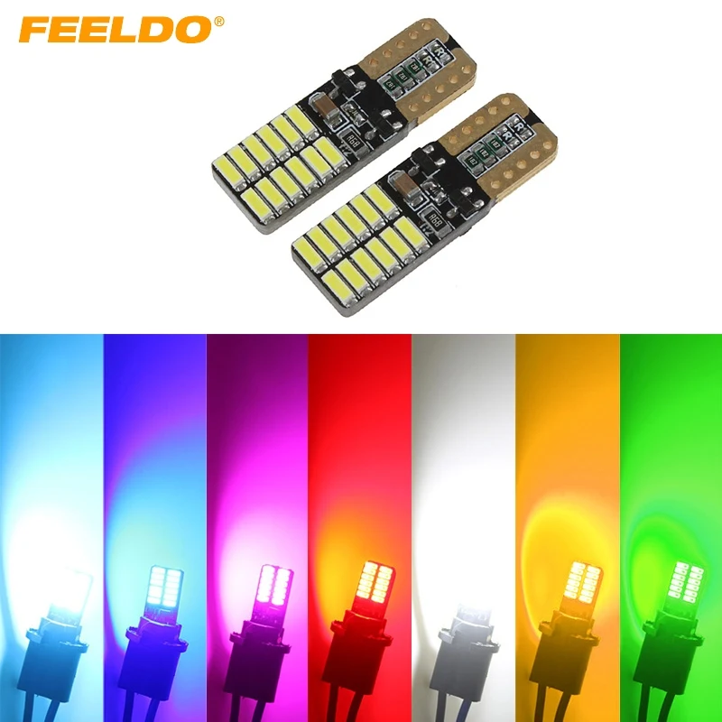 FEELOD 40 шт. T10 194 168 W5W безошибочная 4014 24 Светодиодная CAN-шина Автомобильная боковая