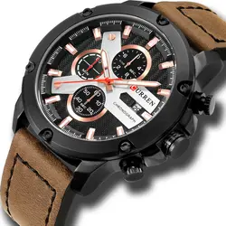 CURREN 2018 хронограф часы мужской Relojes повседневное Спорт часы кожаный ремешок Военная Униформа кварцевые для мужчин наручные модный бренд